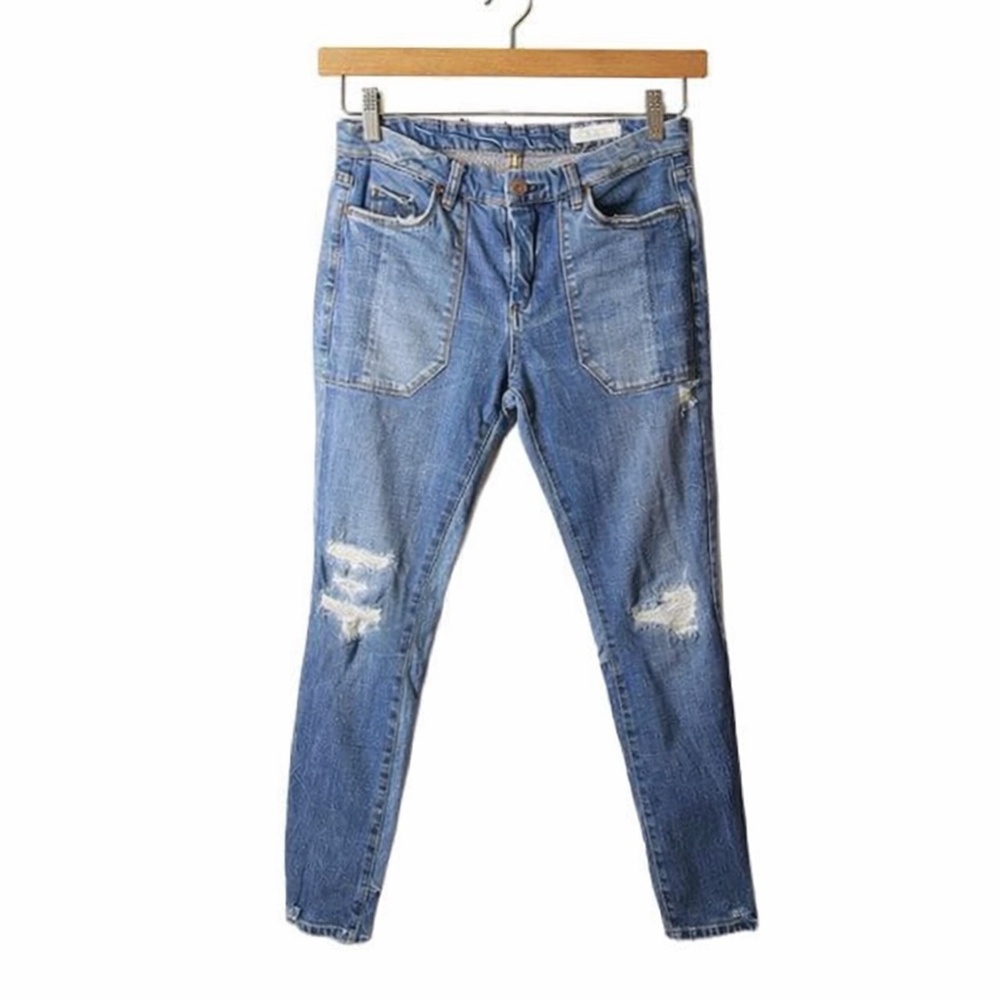Blank NYC Distressed Boyfriend Jeans Sz 29 Medium Wash Premium Denim Streetwear